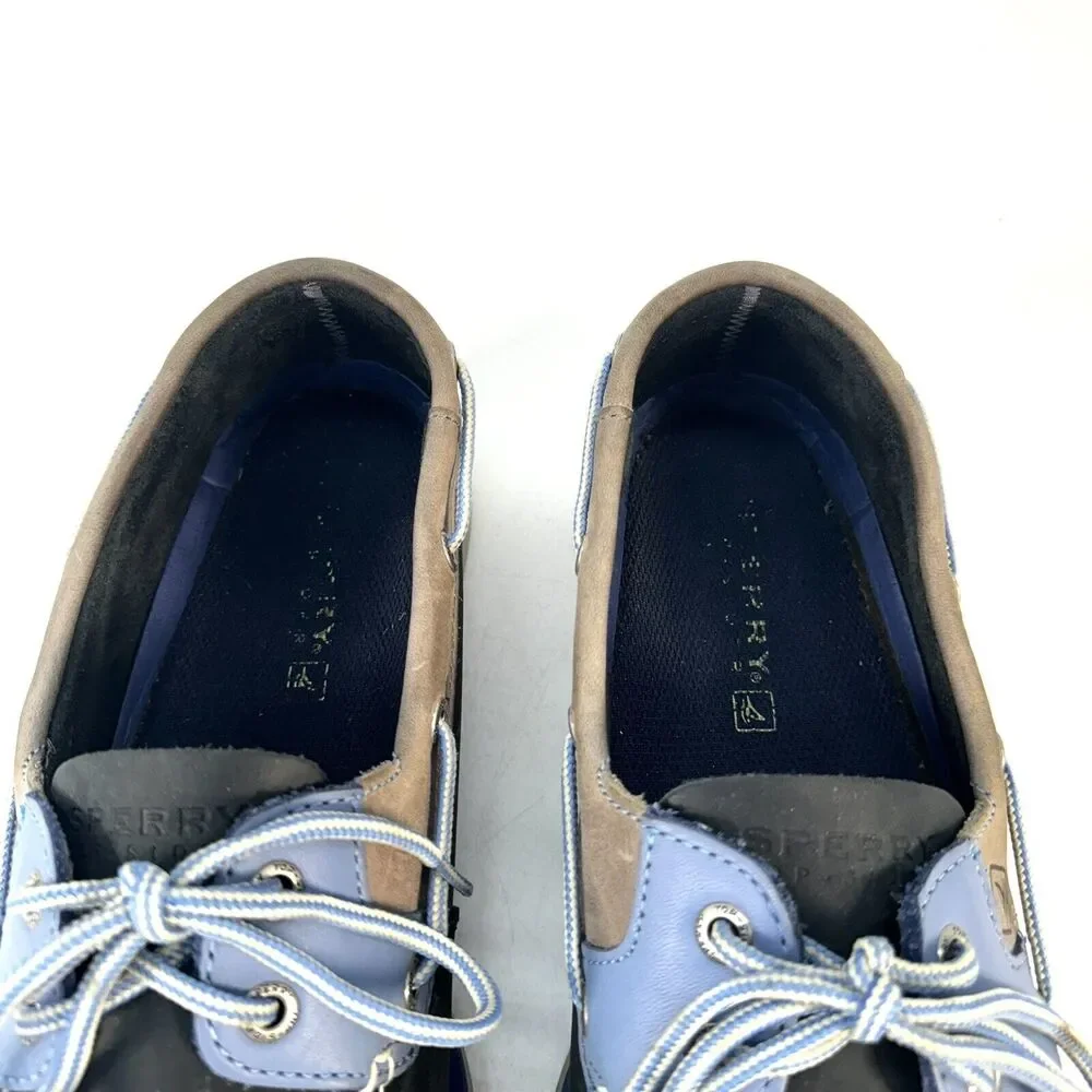 Sperry Boat Dress Shoes Spring Summer Mens 10.5 Leather Casual Flats Blue Gray